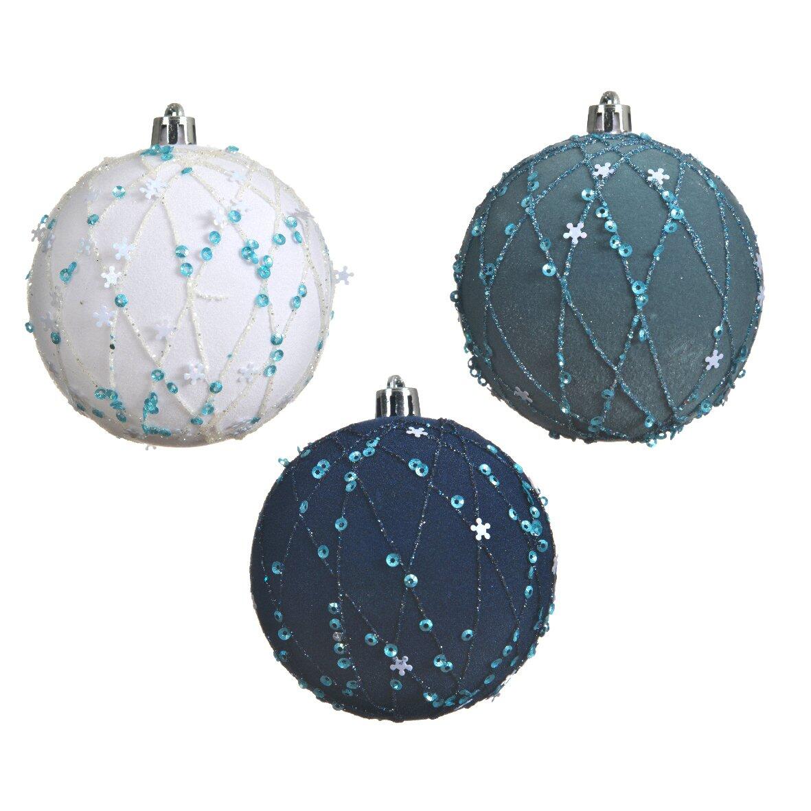 Set van 12 kerstballen (D80 mm) Constellatie donkerblauw 1
