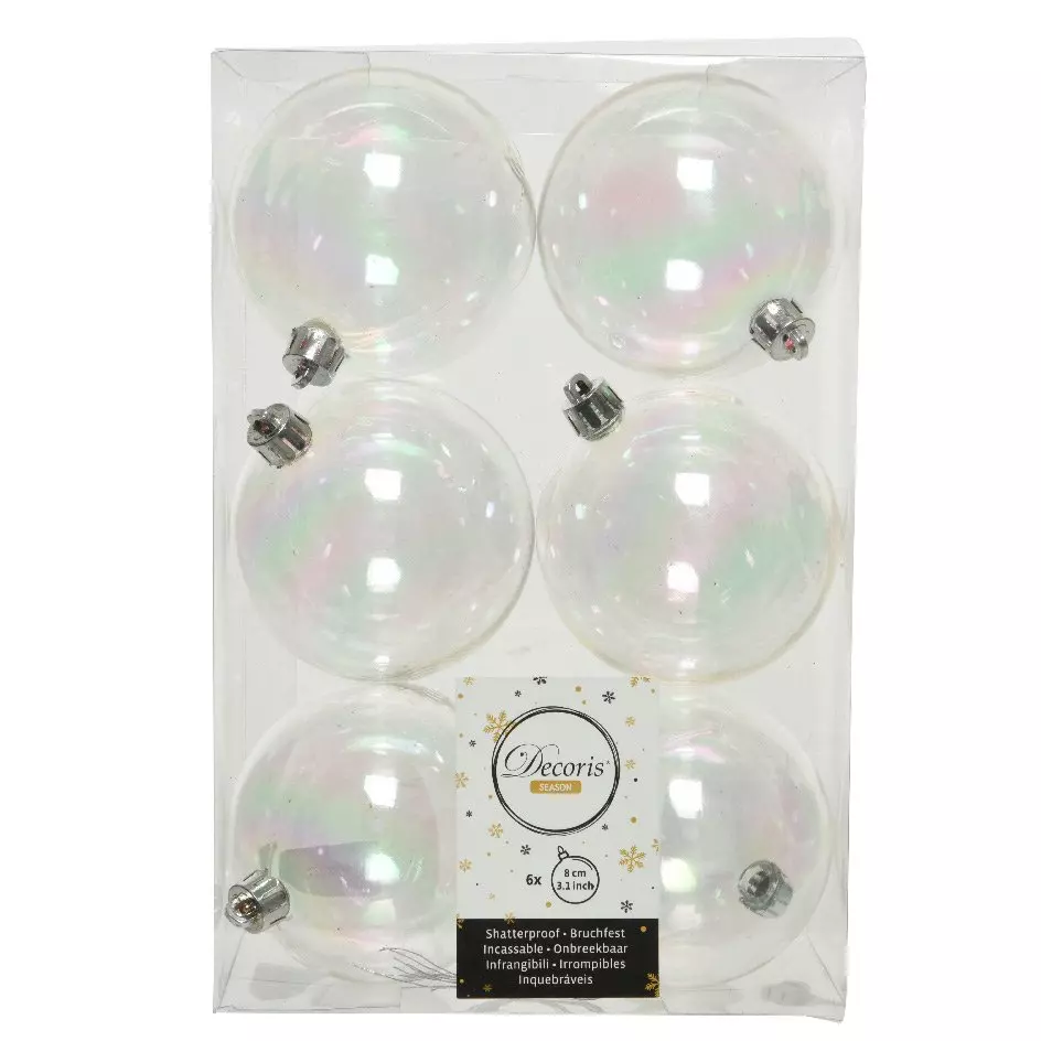 Lote de 6 bolas de Navidad (D80 mm) Alpine Transparente 1