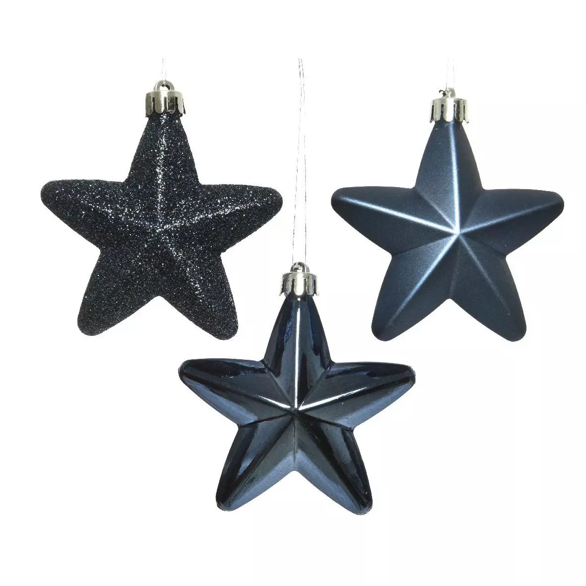 Lote de 6 estrellas de Navidad Alpine Medianoche 1