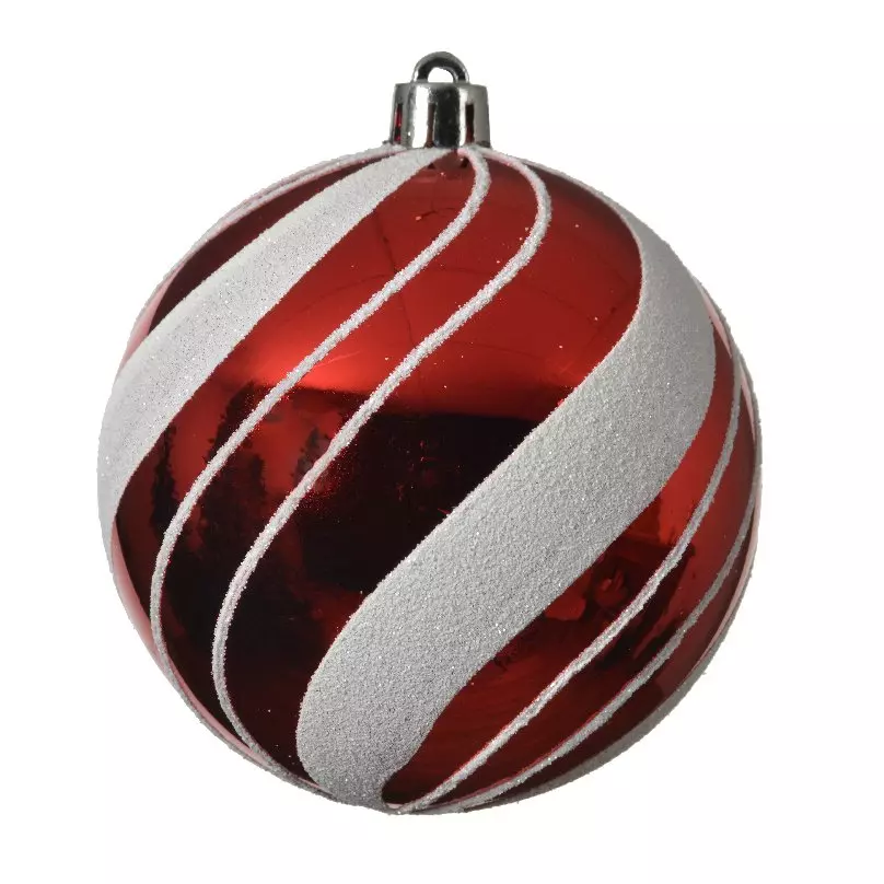 Set van 12 kerstballen (D80 mm) Saveria Rood 1
