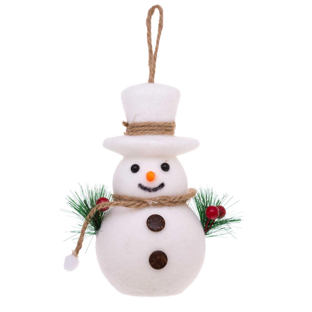 Sneeuwpop kerstbal hangdecoratie Wit 1