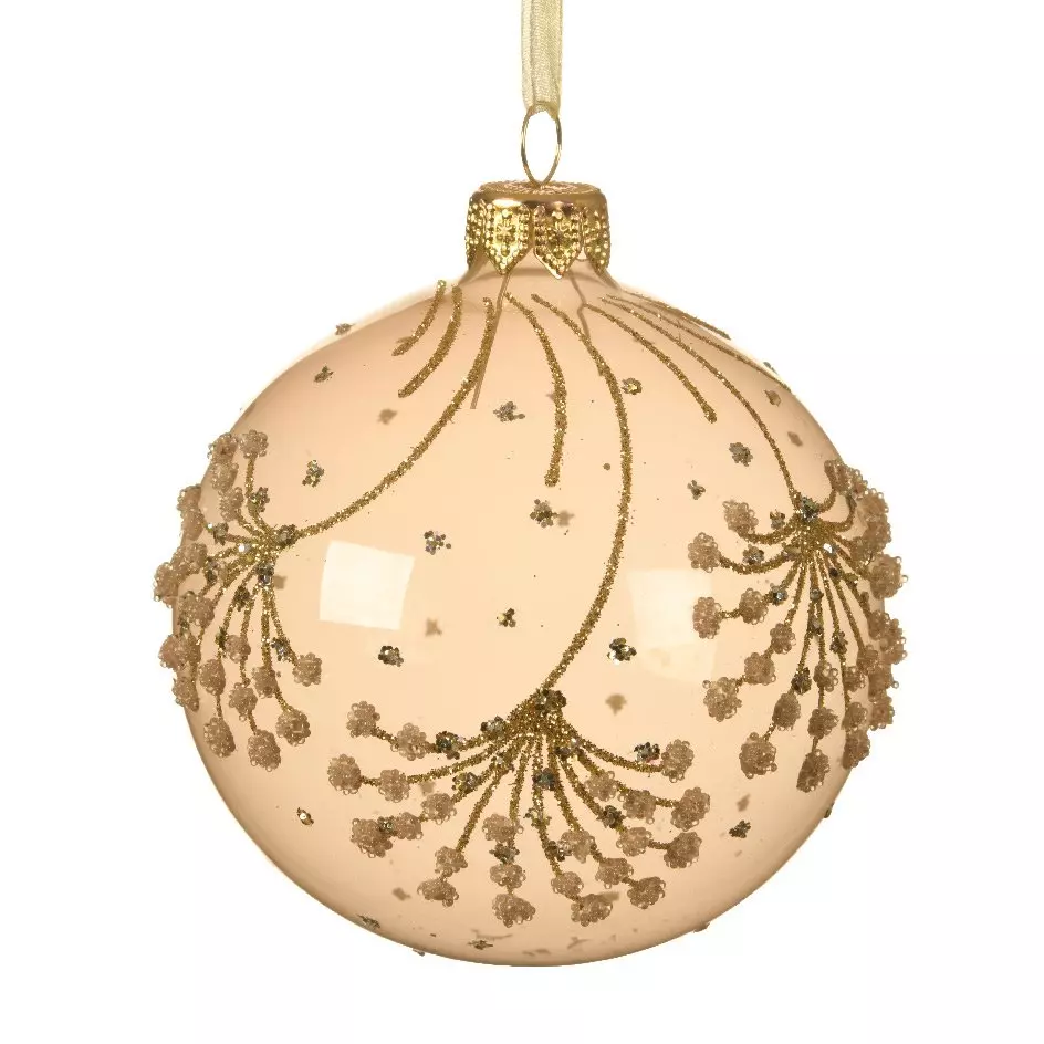 Lot de 6 boules de Noël en verre (D80 mm) Clarie Perle  1