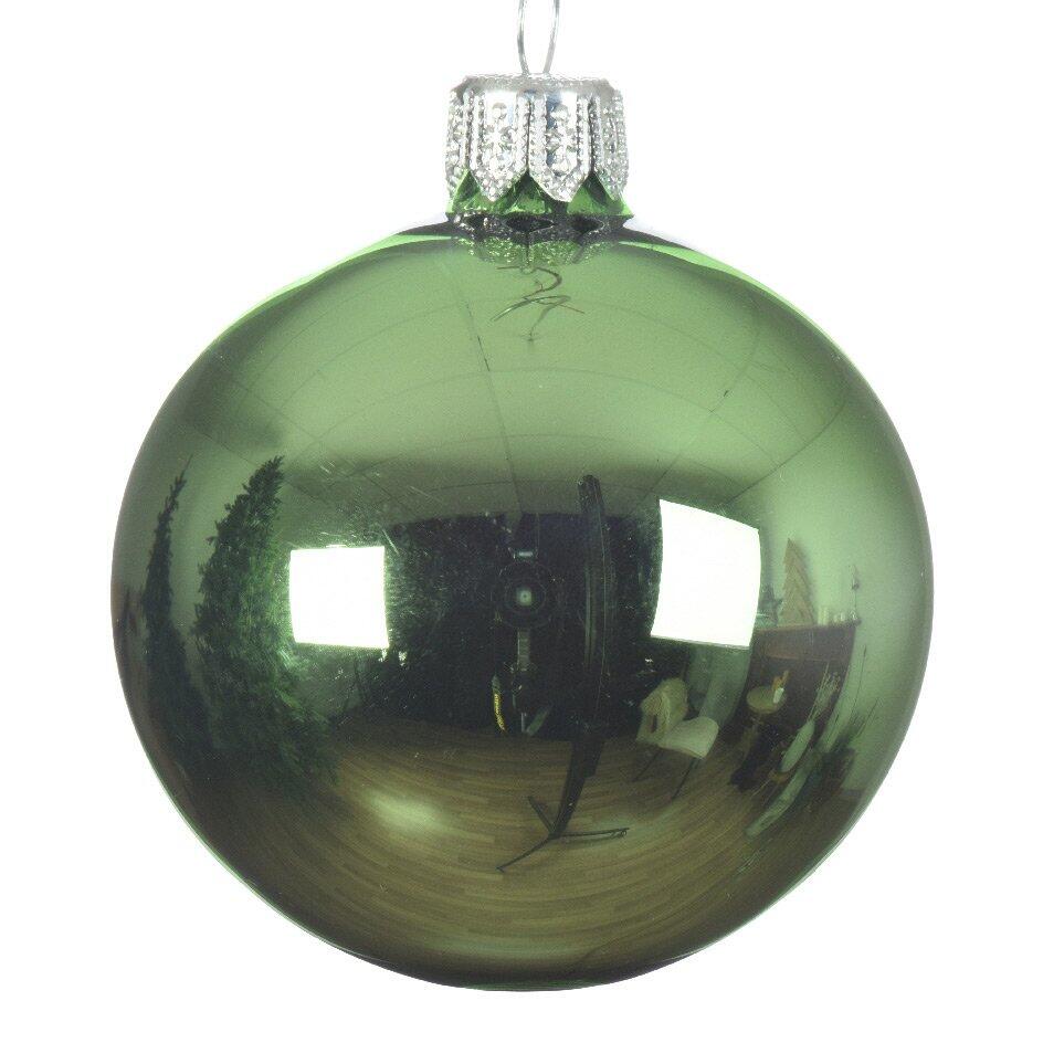 Set van 6 glazen kerstballen (D80 mm) Arctique brillantes Maretak groen  1