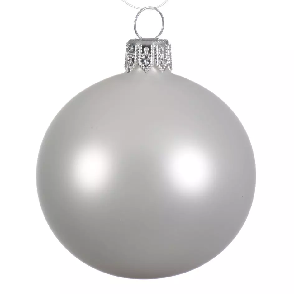 Lote de 6 bolas de Navidad en vidrio (D80 mm) Ártico mate Blanco 1
