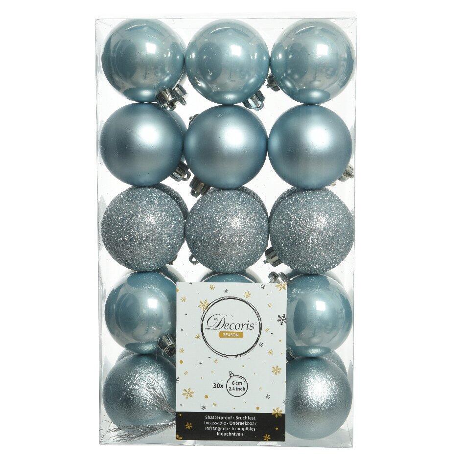 Confezione di  30 palline di Natale Scintilla Blu nebbia 1