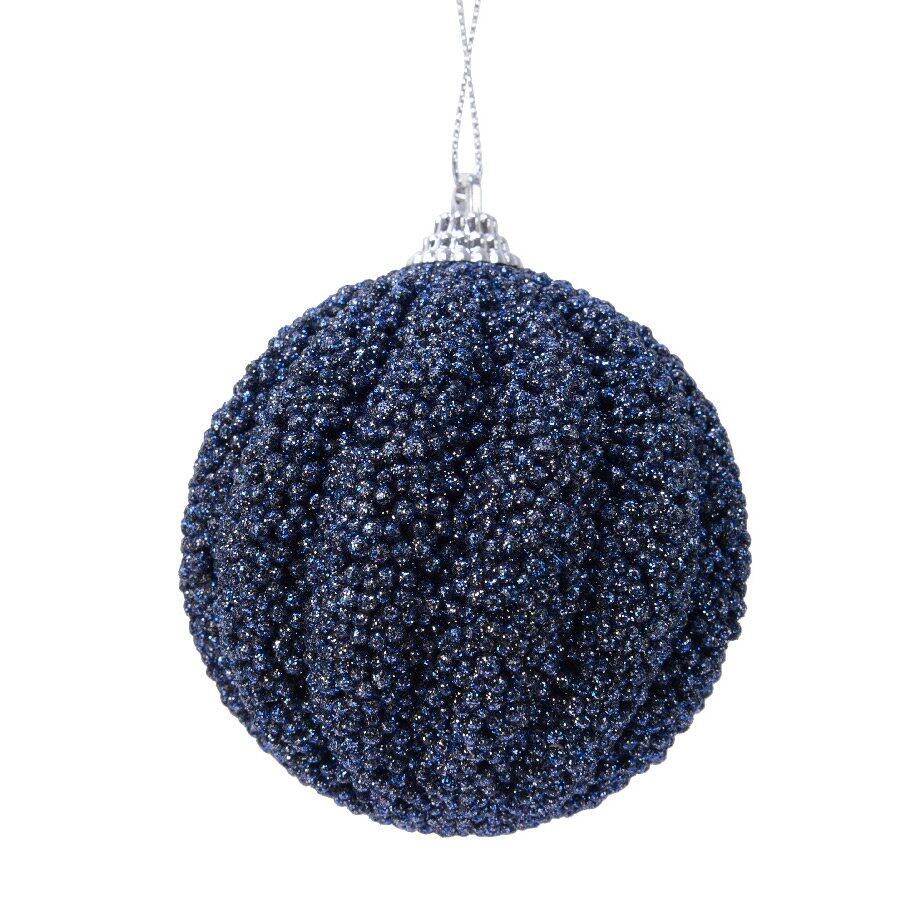 Lot de 12 boules de Noël (D80 mm) Etincelle Bleu nuit 1