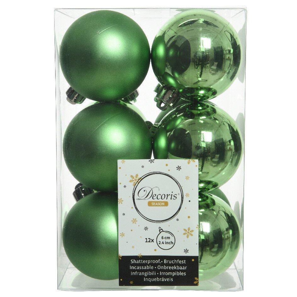 Set van 12 kerstballen (D60 mm) Alpine Maretak groen 1