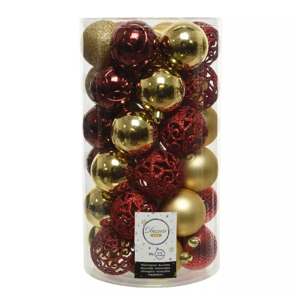 Lote de 37 bolas de Navidad (D60 mm) Alpine Oro 1
