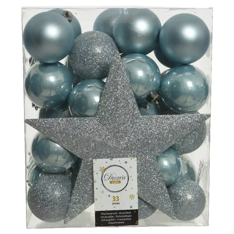 Kit de decoración para árbol de Navidad Novae Azul pastel 1