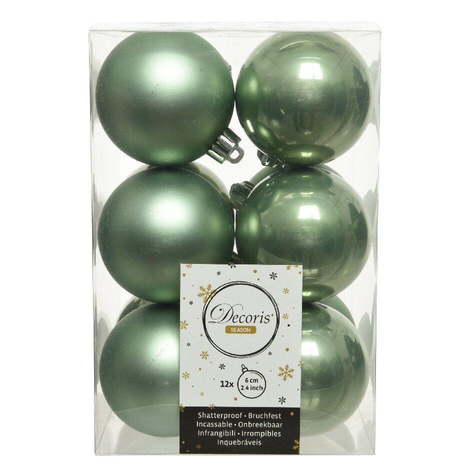 Confezione di 12 palline di Natale (D60 mm) Alpine Verde salvia 1