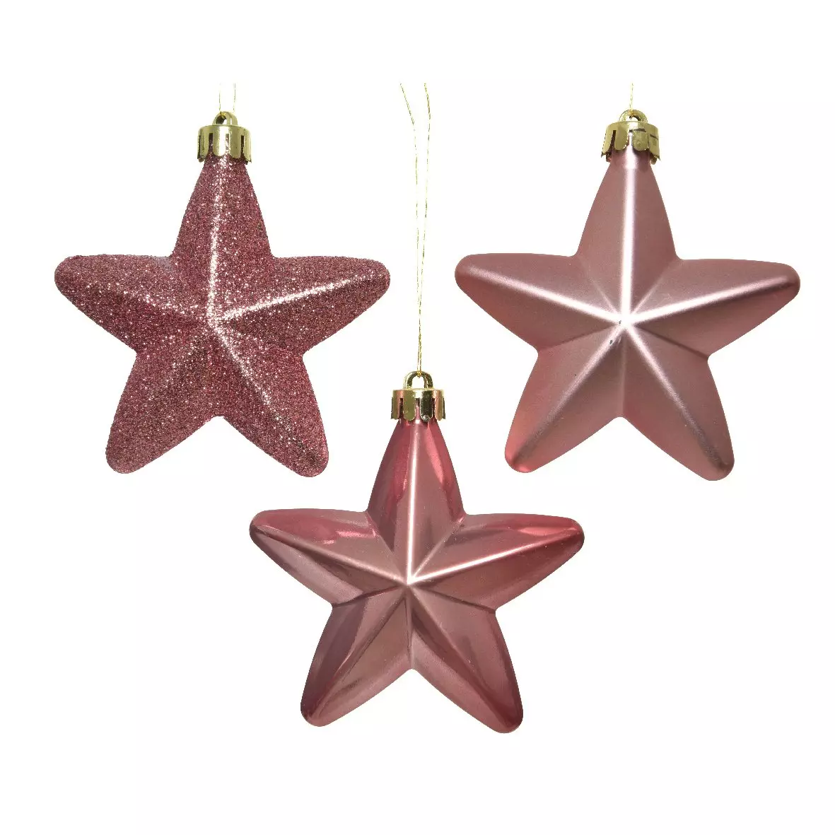 Lote de 6 estrellas de Navidad Alpine Rosa antiguo 1