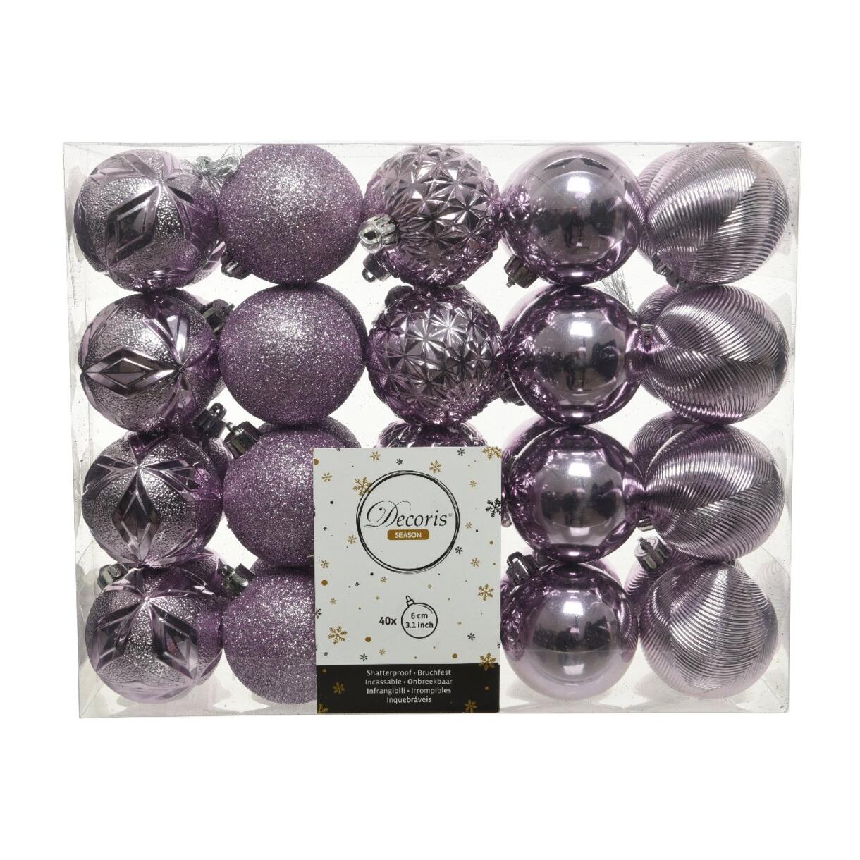 Confezione di 40 palline di Natale (D60 mm) Cyriane Lilla 1