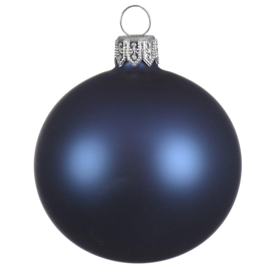Lote de 4 bolas de Navidad en vidrio (D100 mm) Ártico mate Azul noche  1
