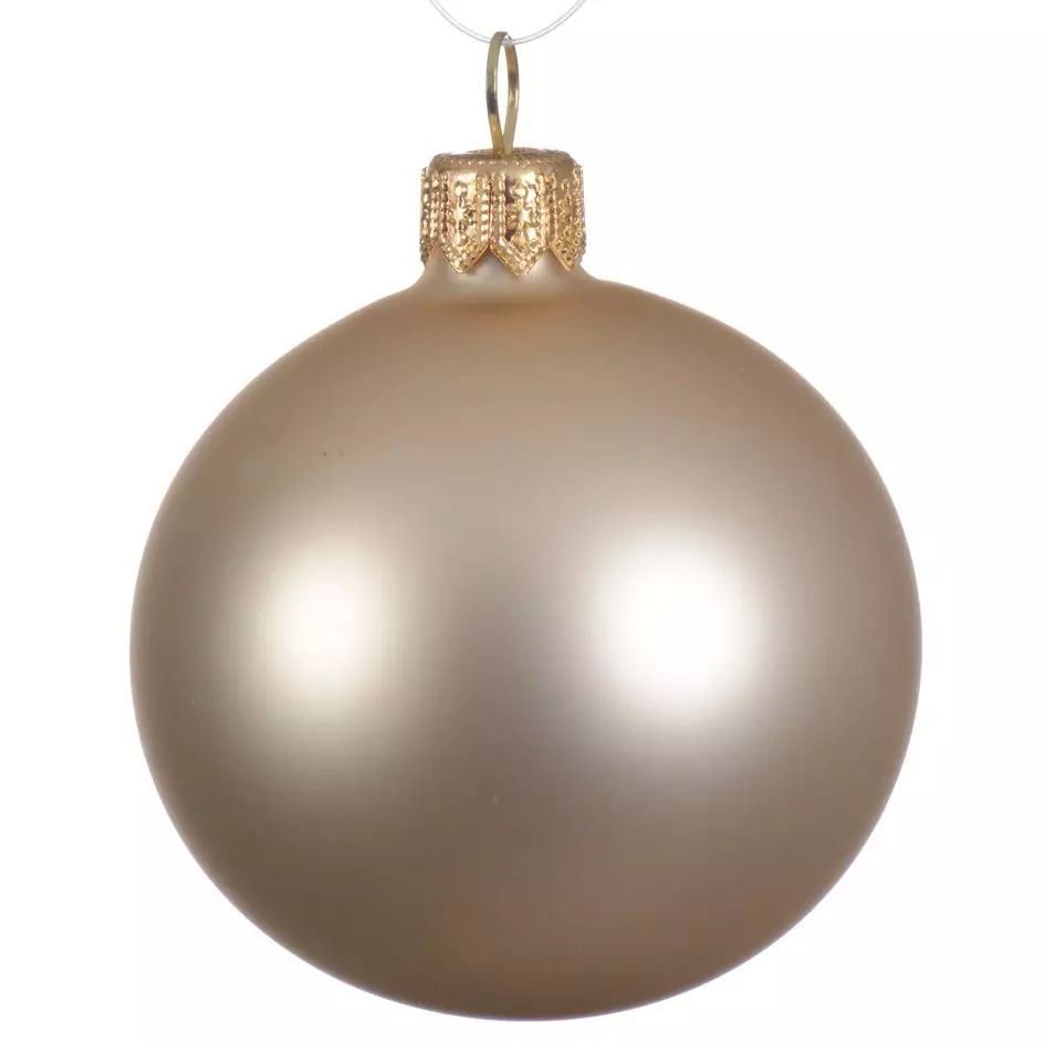 Set van 6 glazen kerstballen (D80 mm) Arctique mates parelwit  1