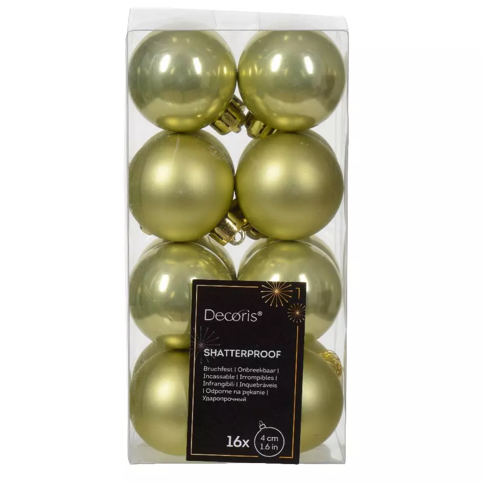 Lote de 16 bolas de Navidad (D40 mm) Alpine Pistacho 1