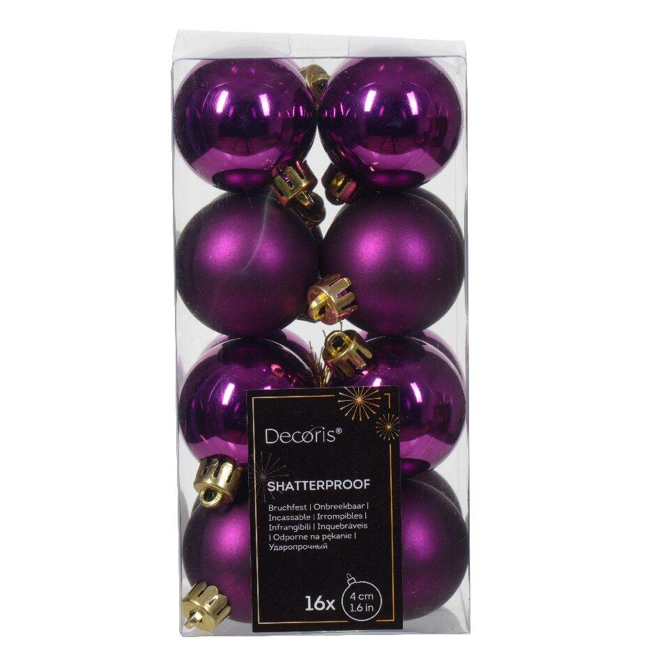 Lote de 16 bolas de Navidad (D40 mm) Alpine Violeta 1