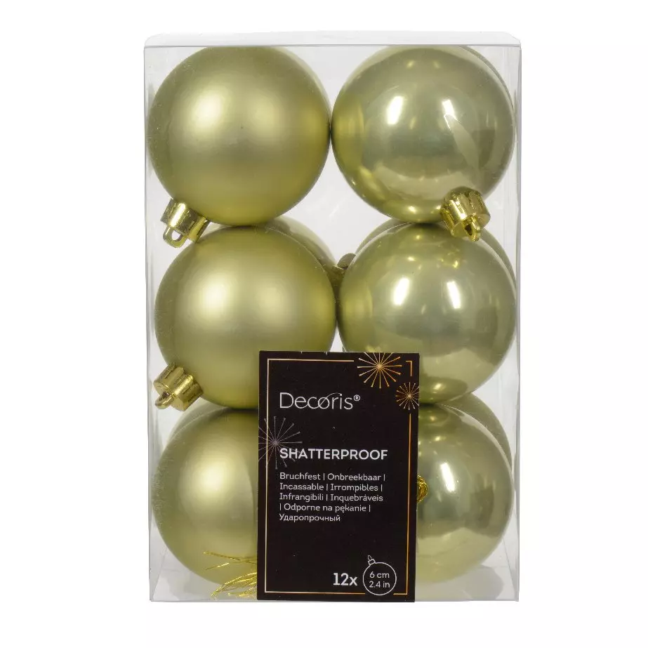 Lot de 12 boules de Noël (D60 mm) Alpine Pistache 1