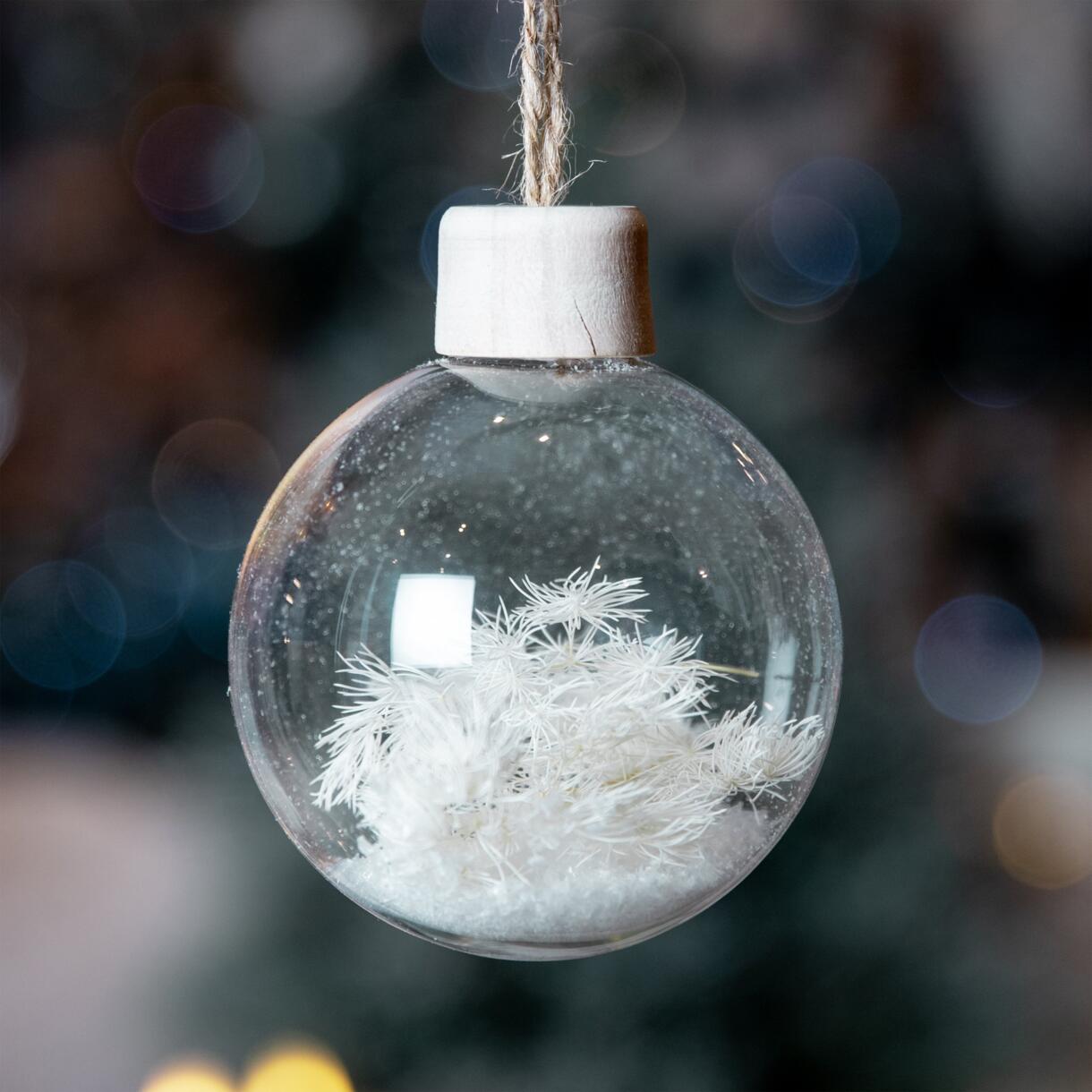 Lot de 3 boules de Noël (D80 mm) en verre Cocoon Transparent 1
