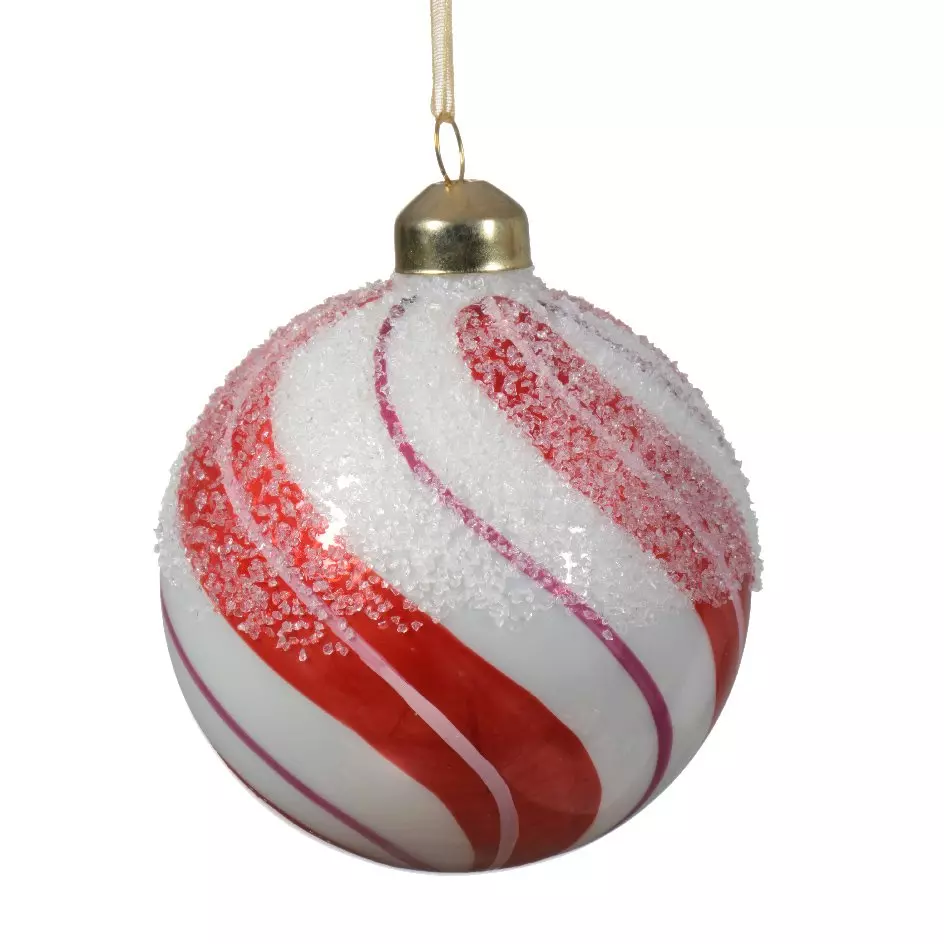 Lot de 3 boules de Noël (D80 mm) en verre Valla Rouge 1