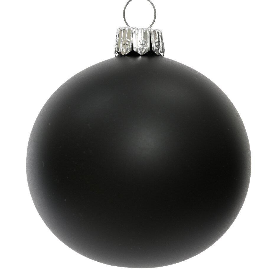 Lot de 6 boules de Noël en verre (D80 mm) Arctique mates Noir  1