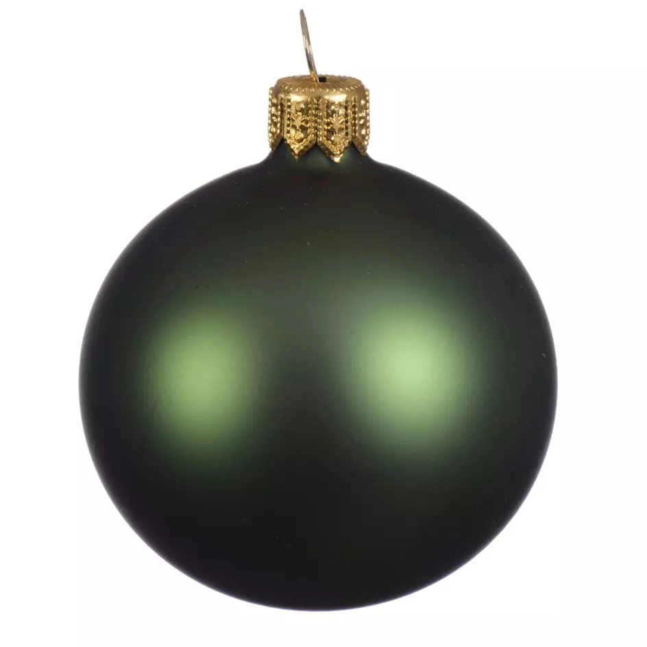 Set van 6 glazen kerstballen (D80 mm) Arctique mates dennengroen  1