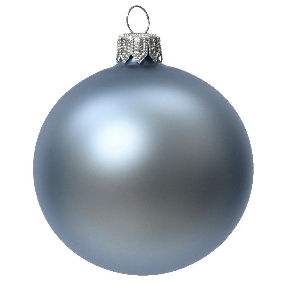 Lot de 6 boules de Noël en verre (D80 mm) Arctique mates Bleu vaporeux  1