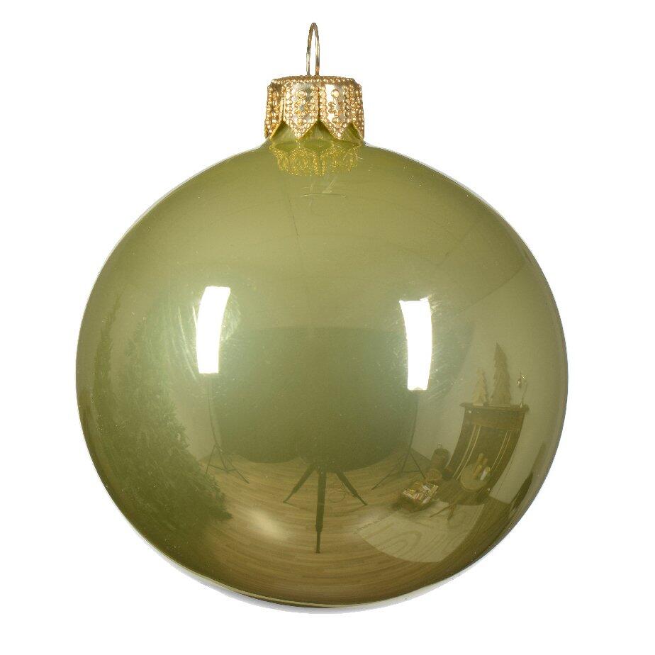 6er set Weihnachtskugeln aus Glas (D80 mm) Arctique Glänzend Pistaziengrün  1