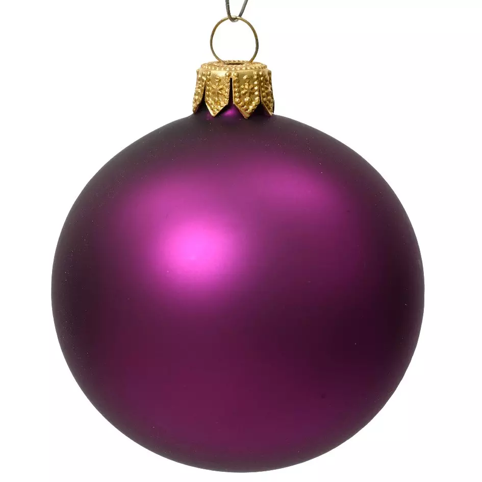 Lote de 6 bolas de Navidad en vidrio (D80 mm) Arctique mates Violeta  1