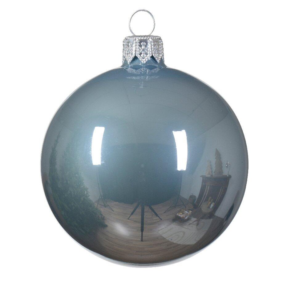 4er set Weihnachtskugeln aus Glas (D100 mm) Arctique Glänzend Nebelblau  1