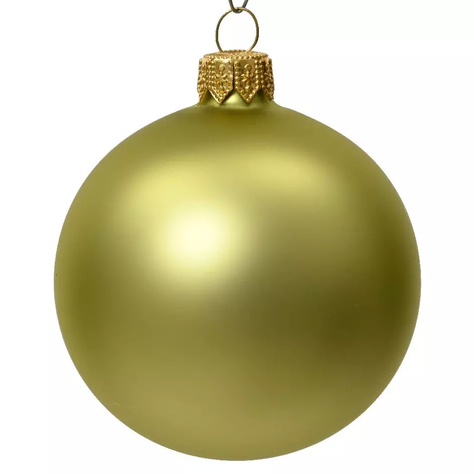 Lot de 4 boules de Noël en verre (D100 mm) Arctique mate Pistache  1