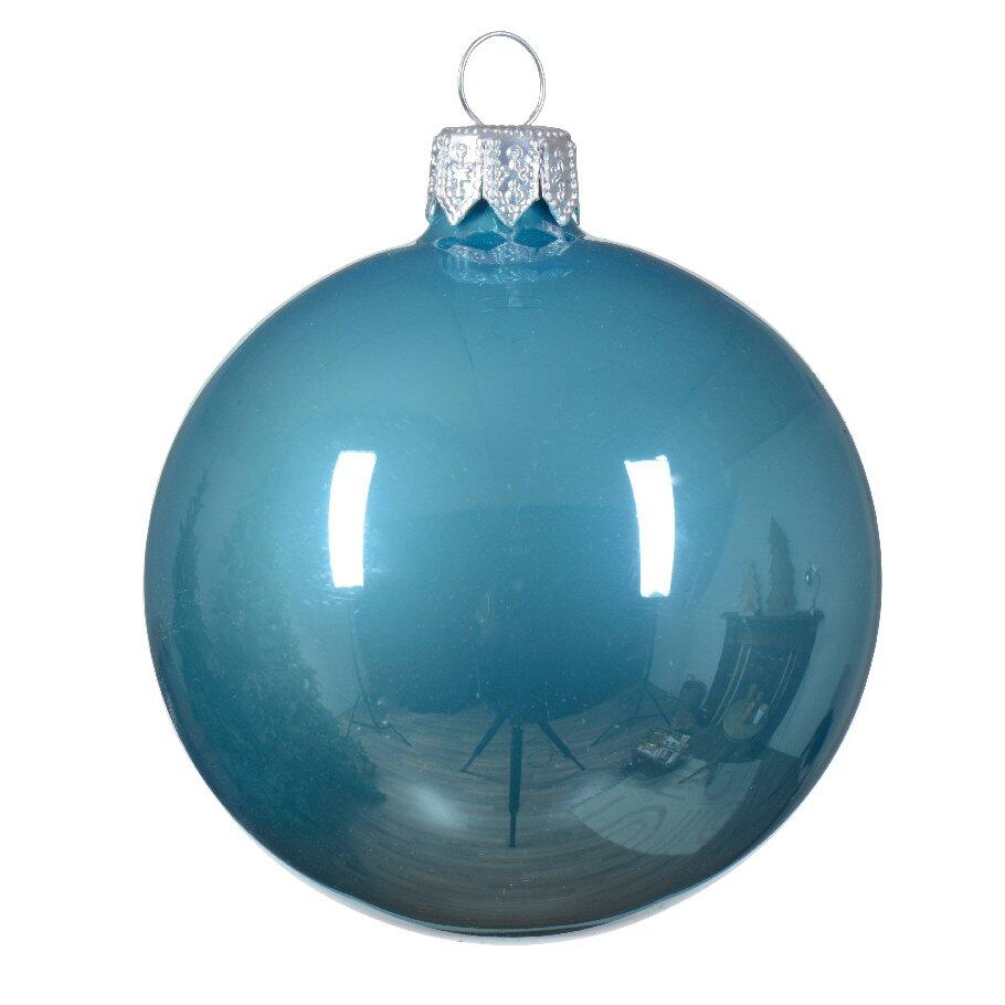 4er set Weihnachtskugeln aus Glas (D100 mm) Arctique Glänzend Frostblau  1