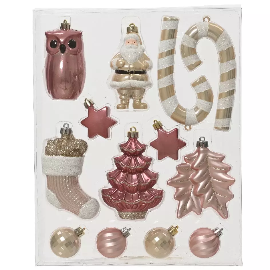 Kit de decoración para árbol de Navidad Manaé Rosa 1