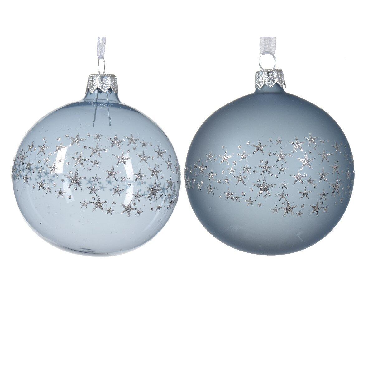 Lote de 6 bolas de Navidad (D80 mm) en vidrio Couronne d'étoiles  1