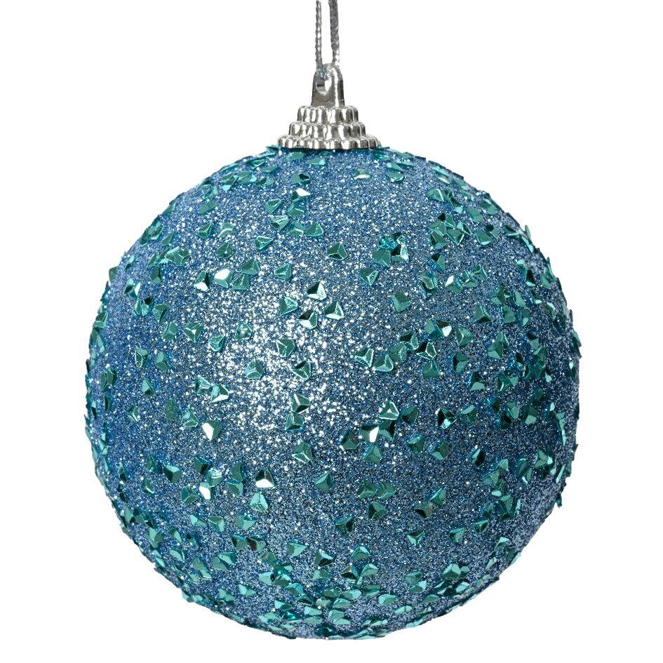 Lote de 12 bolas de Navidad (D80 mm) Kévy Azul destello 1
