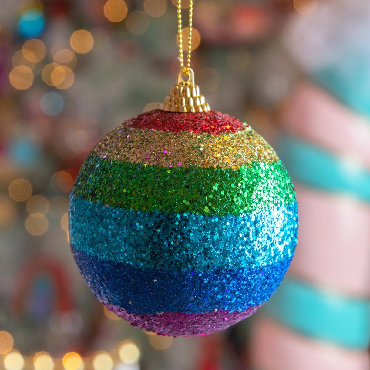 Lote de 12 bolas de Navidad (D80 mm) Arc en ciel Multicolor 1