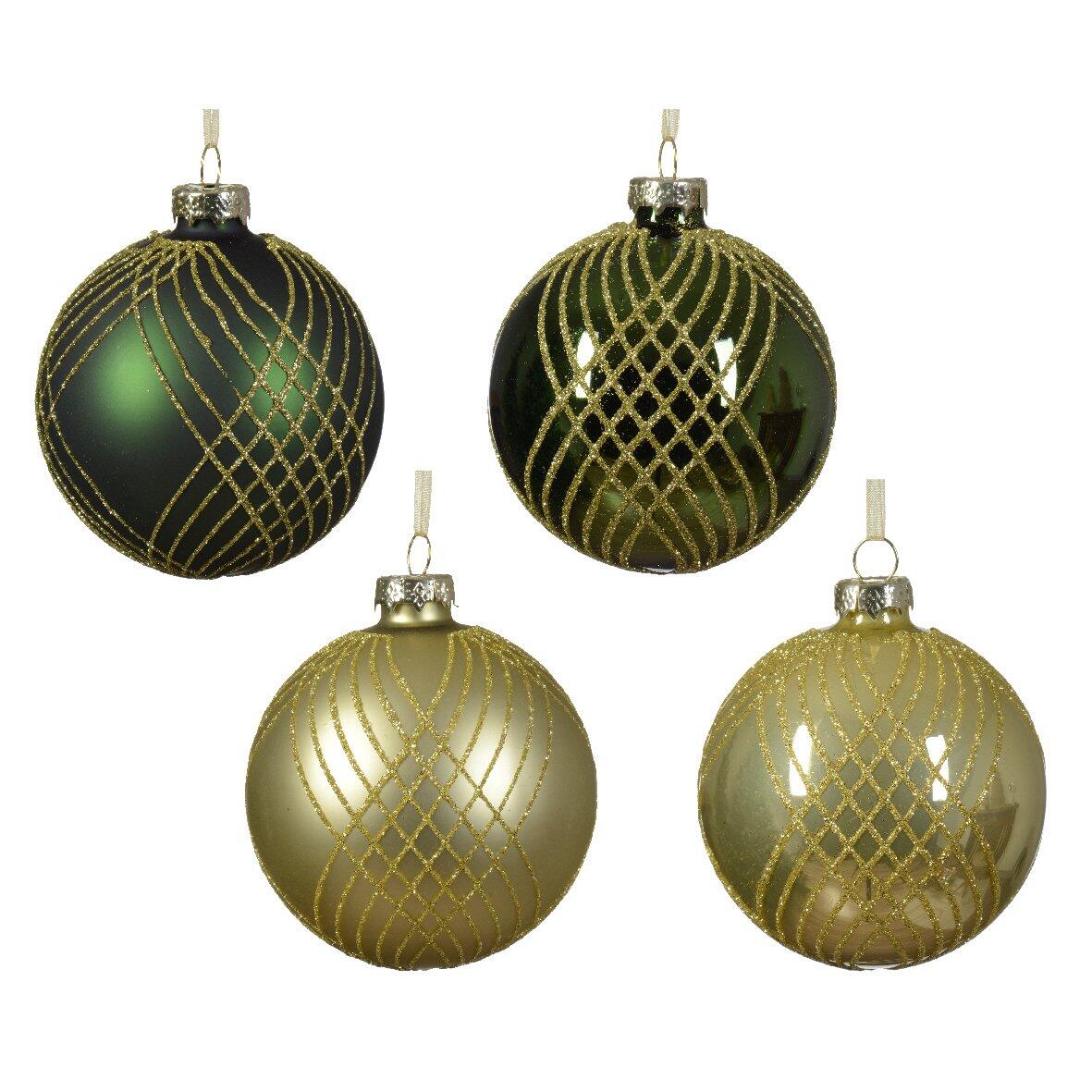 Confezione di 12 palline di Natale (D80 mm) in vetro Jody Pistacchio 1