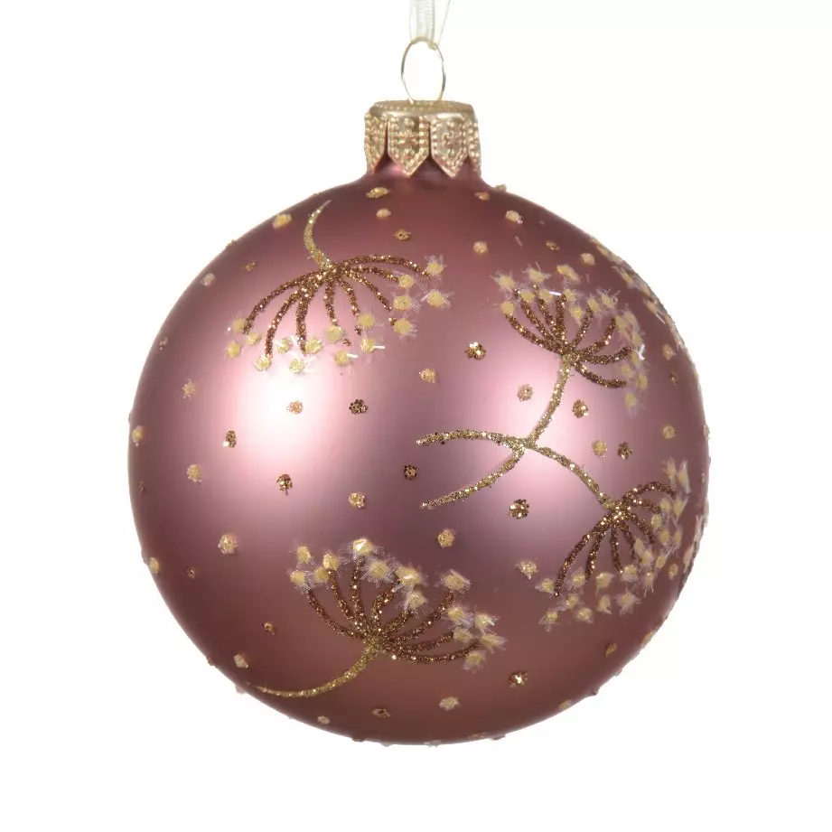 Lot de 6 boules de Noël (D80 mm) en verre Aéria Vieux rose 1