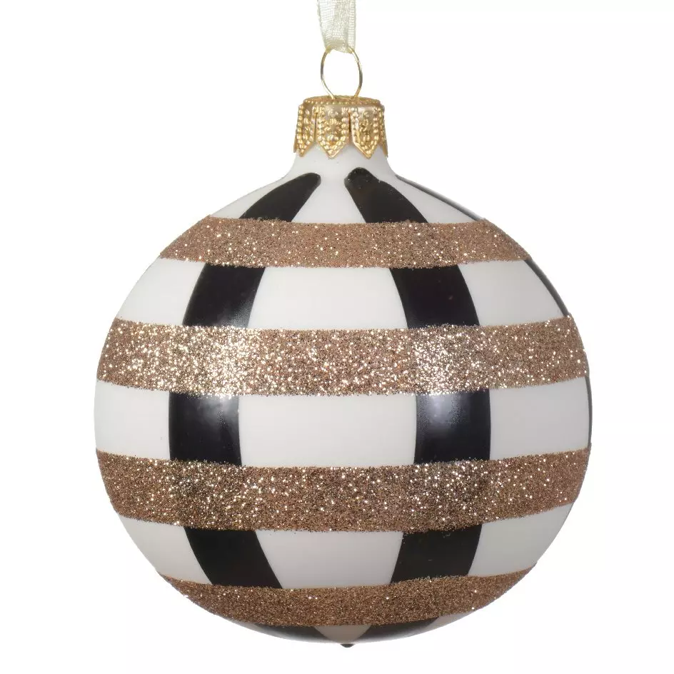 Lot de 6 boules de Noël (D80 mm) en verre Kaléa Blanc laine 1
