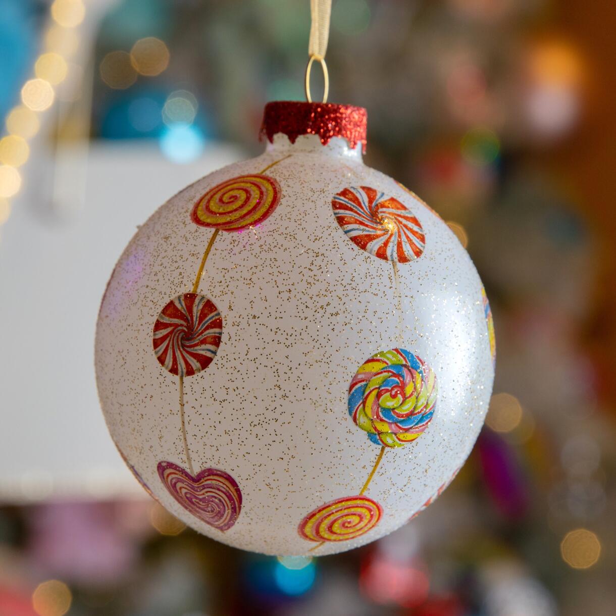 Set van 12 kerstballen (D80 mm) en verre Joy Meerkleurig 1