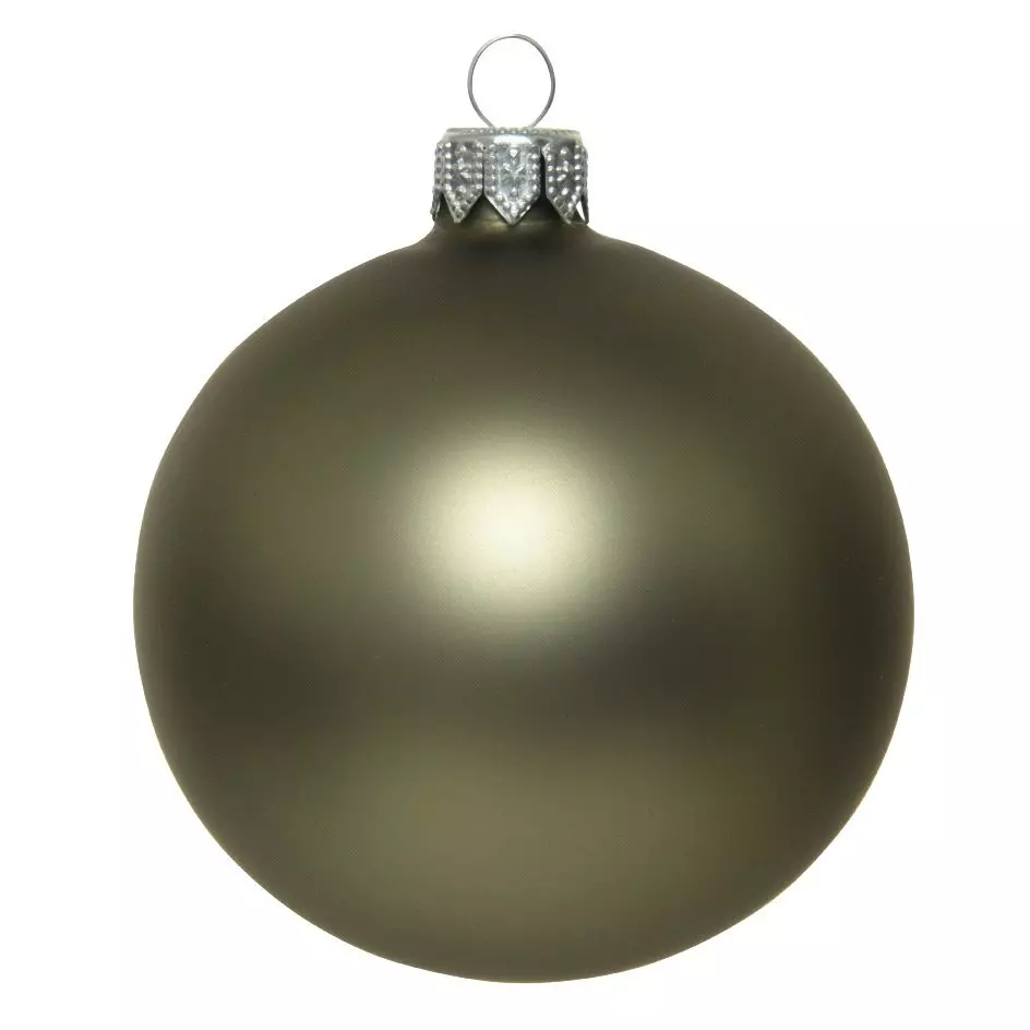 Lot de 4 boules de Noël en verre (D100 mm) Arctique mate Vert mousse  1