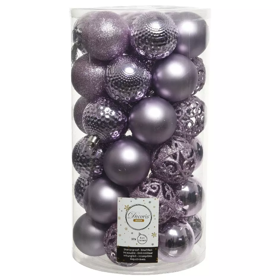 Lote de 37 bolas de Navidad (D60 mm) Alpine Mix Lilas 1