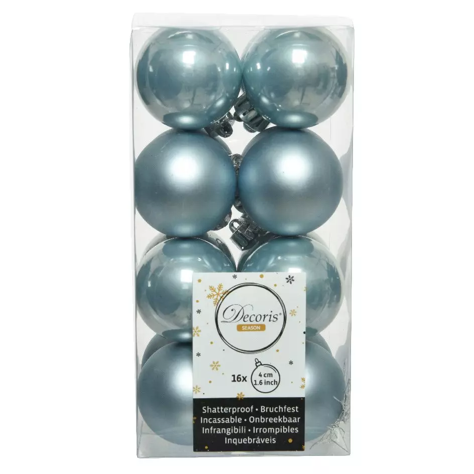 Lote de 16 bolas de Navidad (D40 mm) Alpine Azul pastel 1