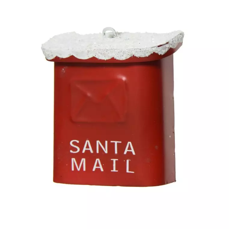 eminza Boîte aux lettres (H6 5 cm) Santa de Noël Rouge