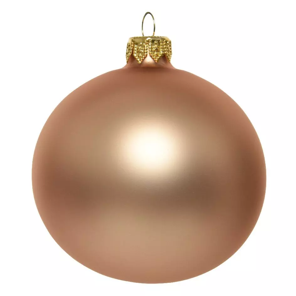 Lote de 4 bolas de Navidad en vidrio (D100 mm) Artico mate Caramelo  1