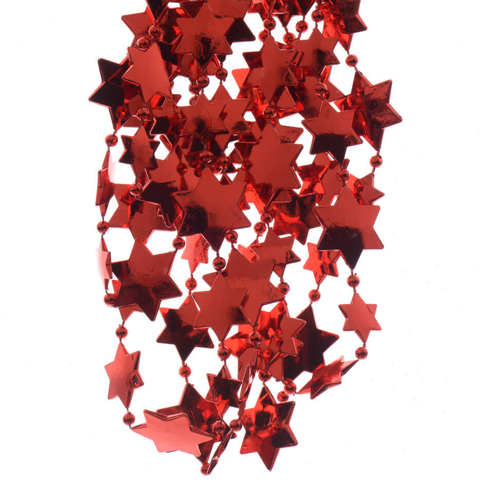 Ghirlanda di Natale stella/perla Alpine Rosso 1