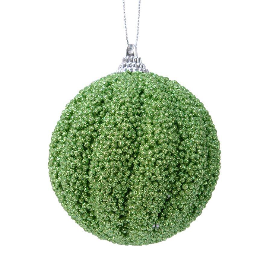 Lote de 12 bolas de Navidad (D80 mm) Etincelle Verde muérdago 1