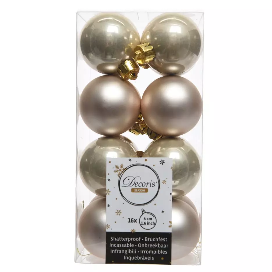 Lot de 16 boules de Noël (D40 mm) Alpine Perle 1