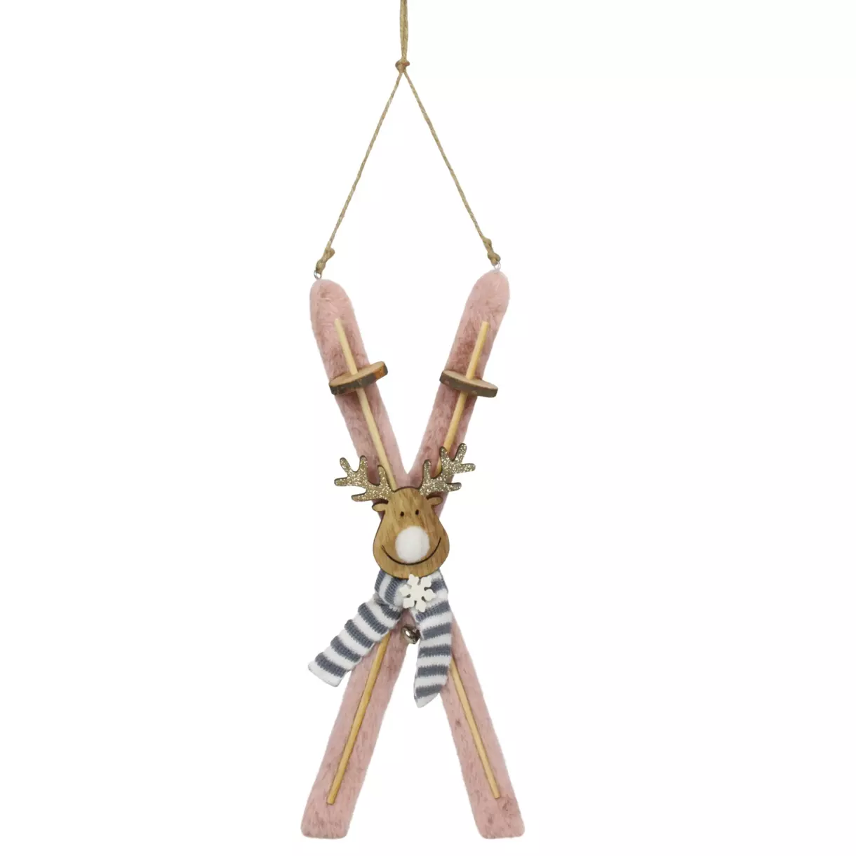 Par de esquís para colgar Alpina en madera Natural 1