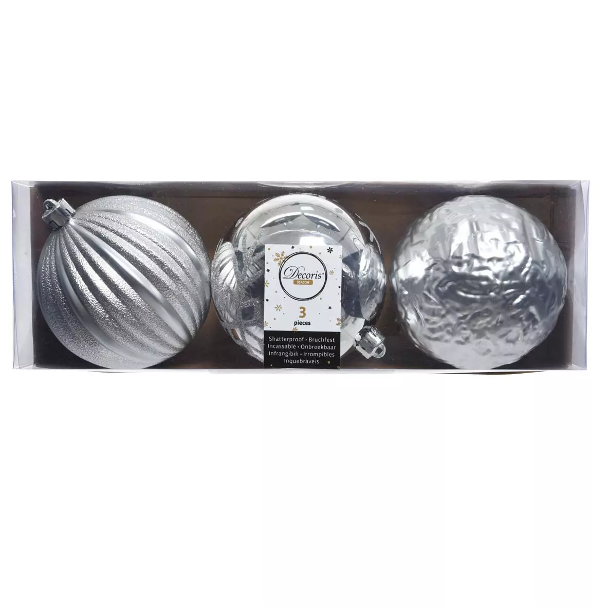 Lote de 3 bolas de Navidad Yoshi Plata 1