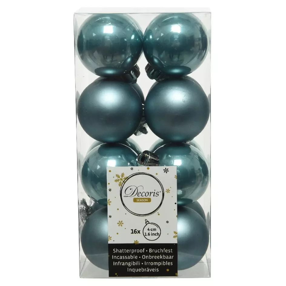 Lote de 16 bolas de Navidad (D40 mm) Alpine Azul glaciar 1